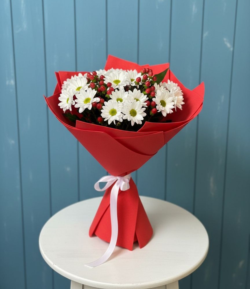 Букет цветов из: Хризантемы в Семикаракорске