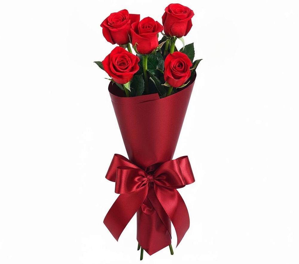 Букет 5 Красных роз Эдлесс Лав в Семикаракорске