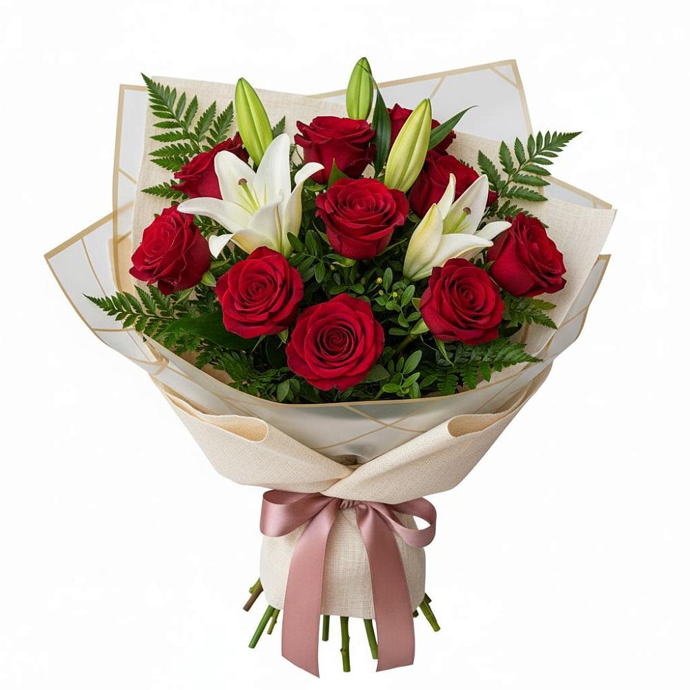 Букет цветов из: Лилии и Розы в Семикаракорске