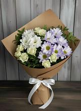 Букет цветов из:  Хризантемы и Розы в Семикаракорске