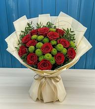 Букет цветов из:  Розы и Хризантемы #REPLACE_PRED# Семикаракорске