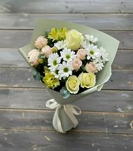 Букет цветов из:  Альстромерии, Розы и Хризантемы в Семикаракорске