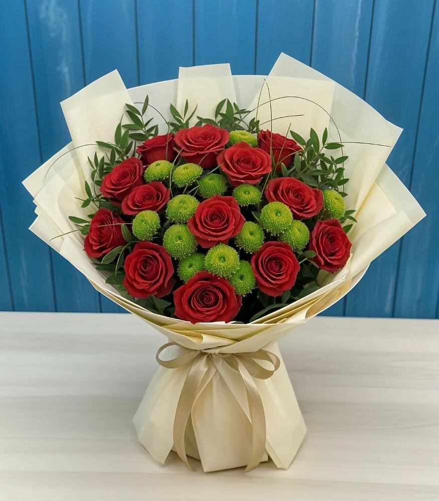 Букет цветов из: Розы и Хризантемы в Семикаракорске