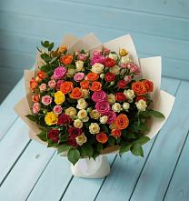 Букет Микс из разноцветных кустовых роз #REPLACE_PRED# Семикаракорске